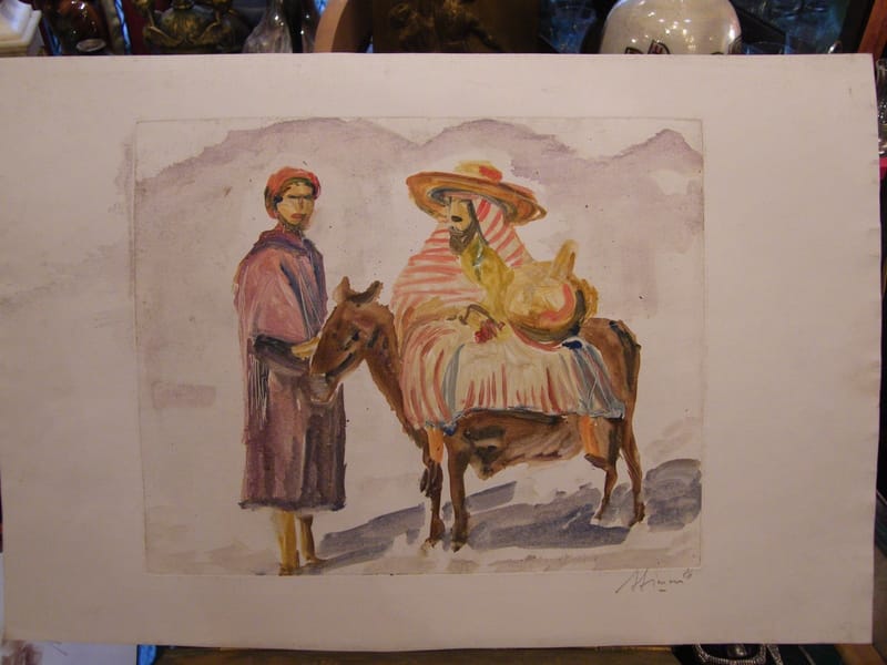 "Eau Forte Aquarellée Maroc André Simon 1926-2014 Artiste Lorrain 1986"