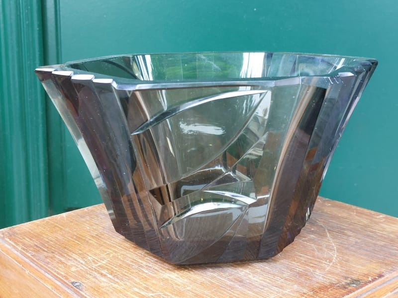 Coupe Cristal Tchécoslovaquie Art Déco Signé