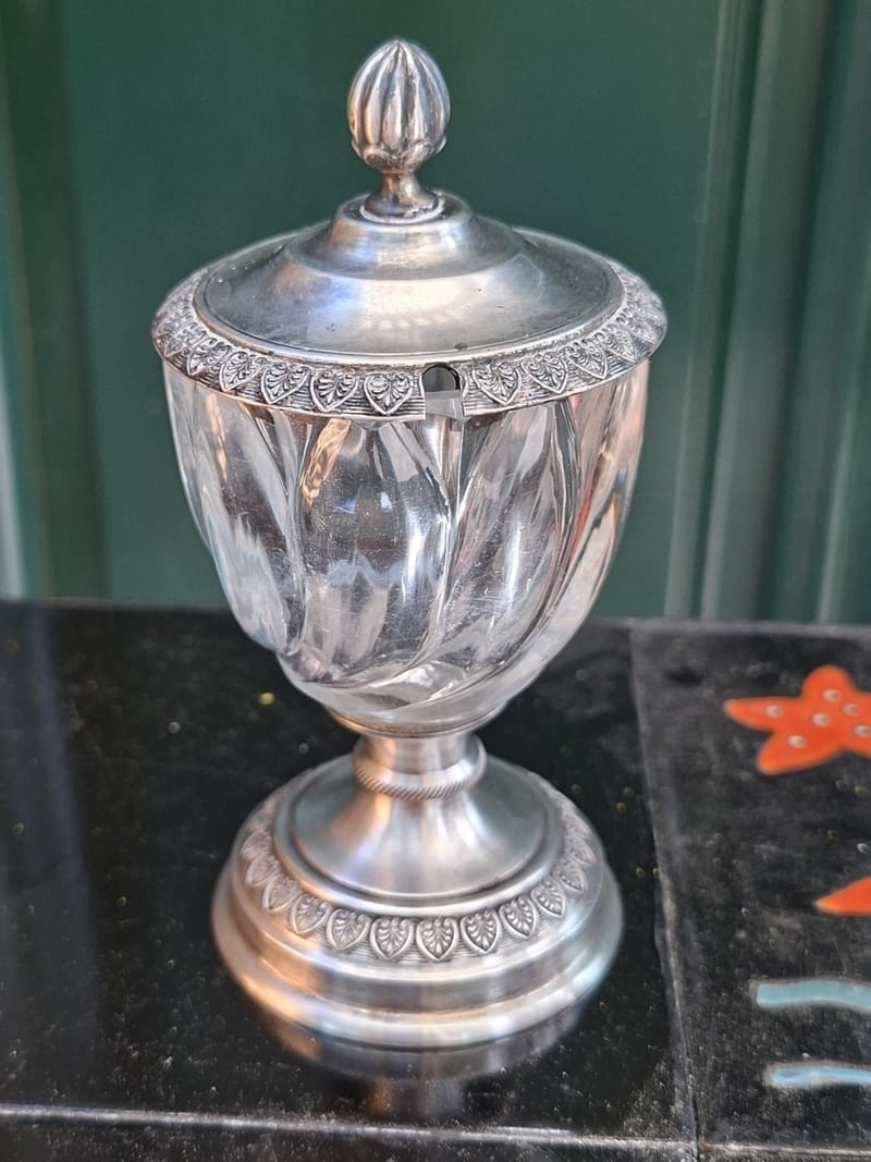Moutardier Argent Massif Cristal Vieillard Silver Silber
