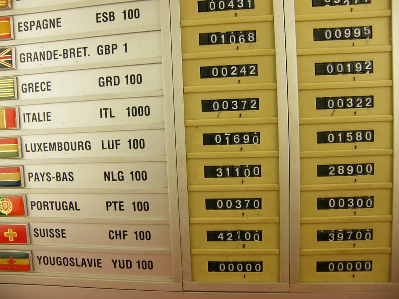 "Cadre Cours Devises Typoklett Cours de Change Années 80 Déco Vintage" — vue 2