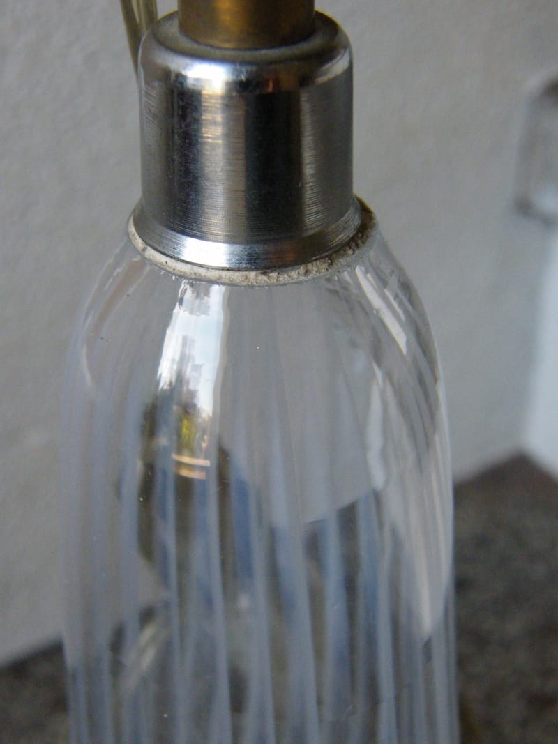 Pied Lampe Cornet Verre Années 60 Torsades — vue 3