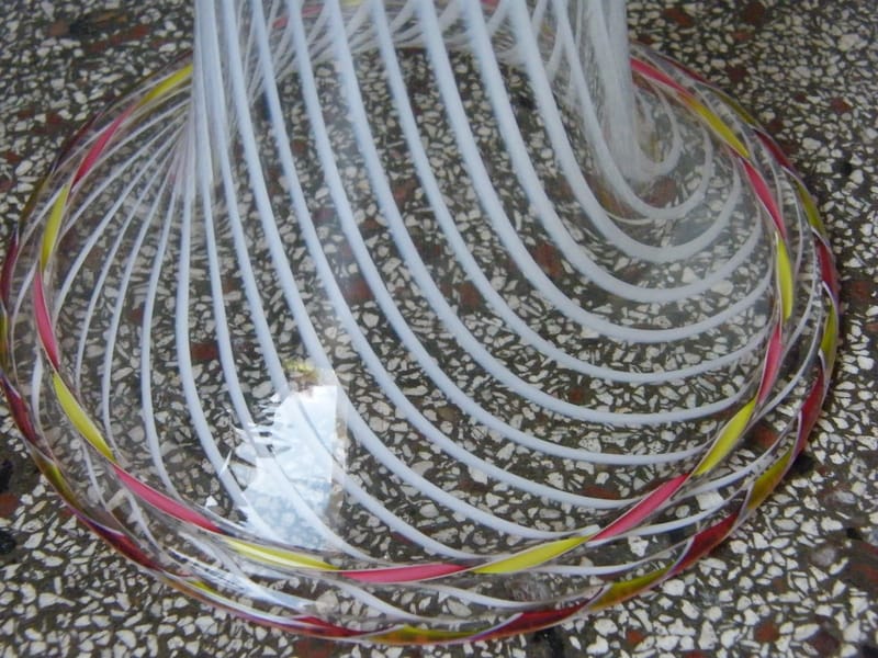 Pied Lampe Cornet Verre Années 60 Torsades — vue 2