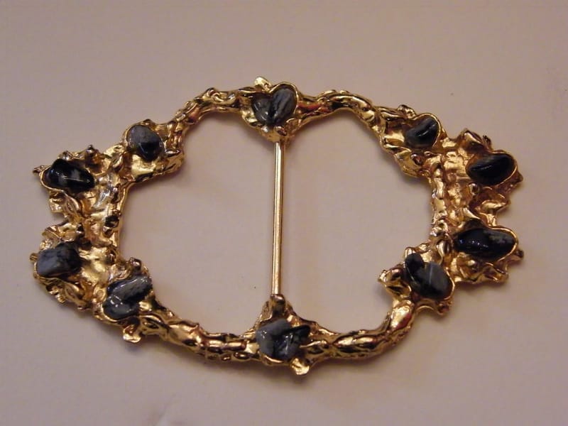 Franklab Boucle Ceinture Métal Doré Pierres  706