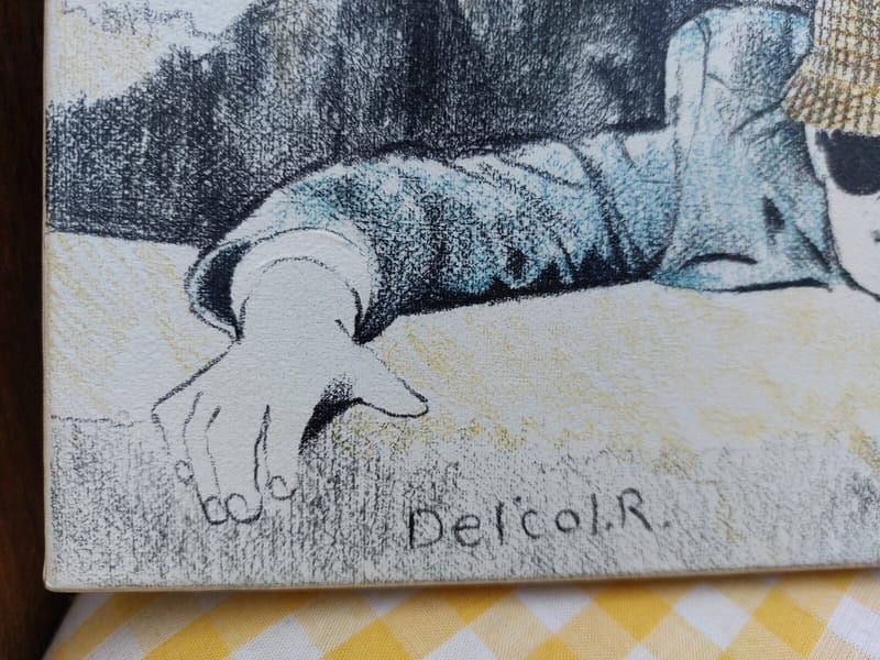 Roland Delcol Postmoderniste Femme Nue Dessin sur Toile Erotique Lunettes Noires — vue 6