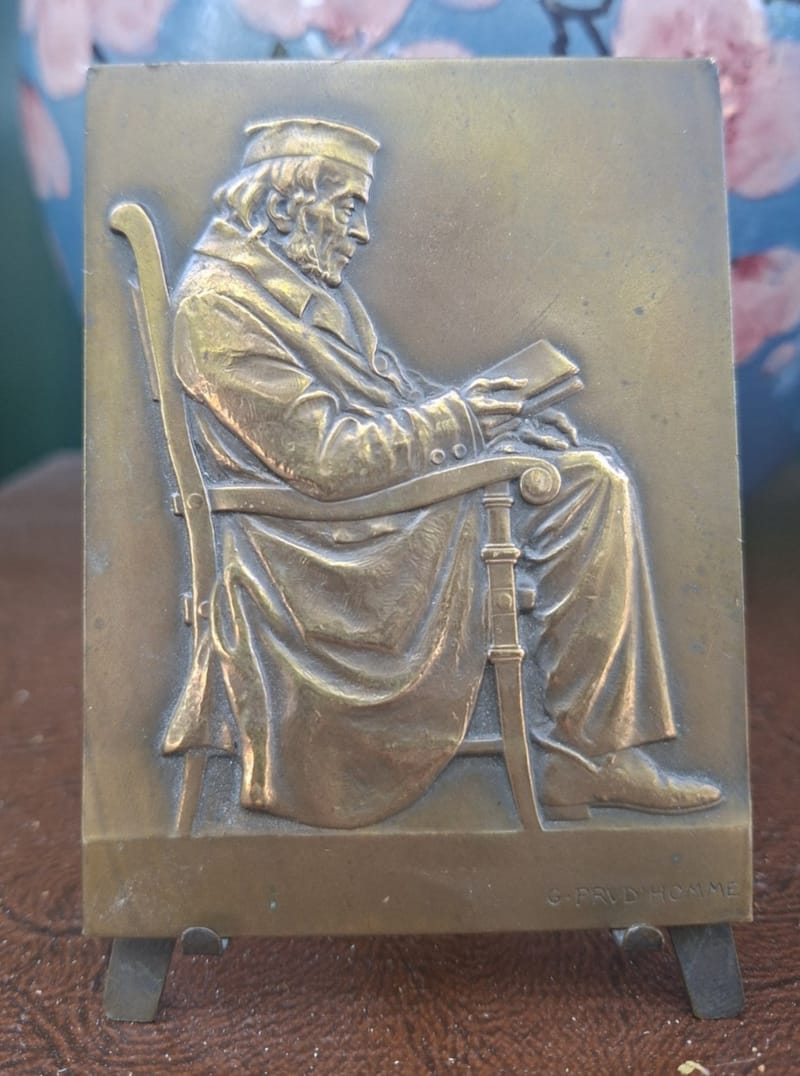 Prud'Homme Plaque Bronze Vieil Homme III République
