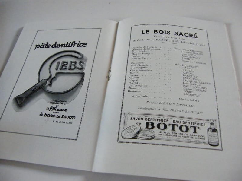 Programme Gaité Lyrique 1923 Le bois sacré Caillavet de Flers — vue 3