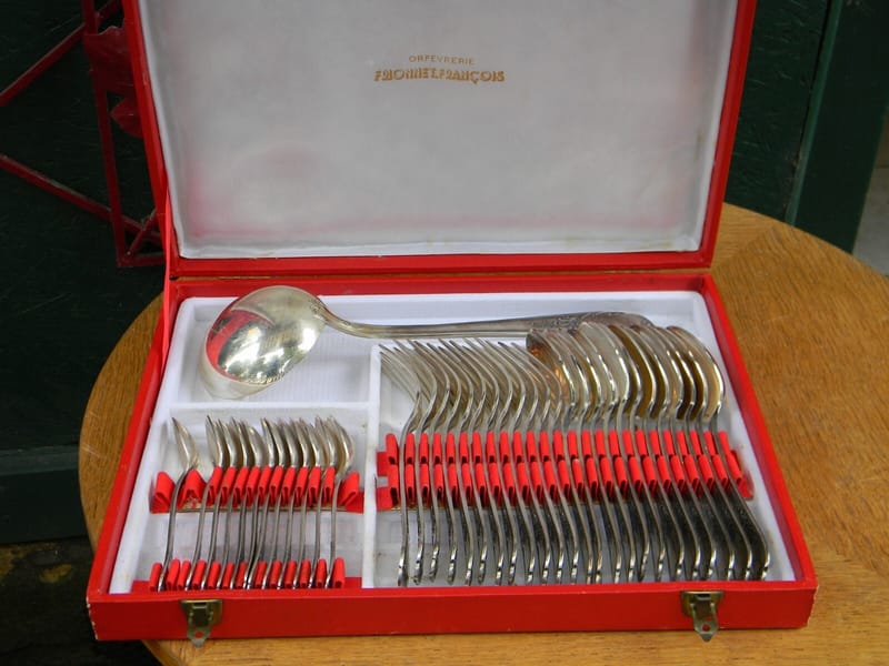 François Frionnet Argent Ménagère 37 Pièces Louis XV Argent Plaqué Silver Silber