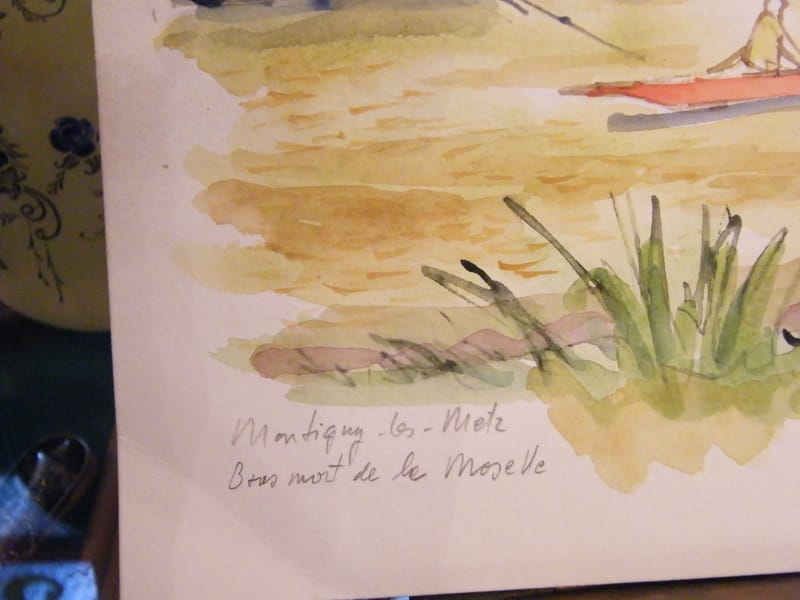 Montigny les Metz Moselle André Simon 1926-2014 1994 Artiste Lorrain Aquarelle — vue 2