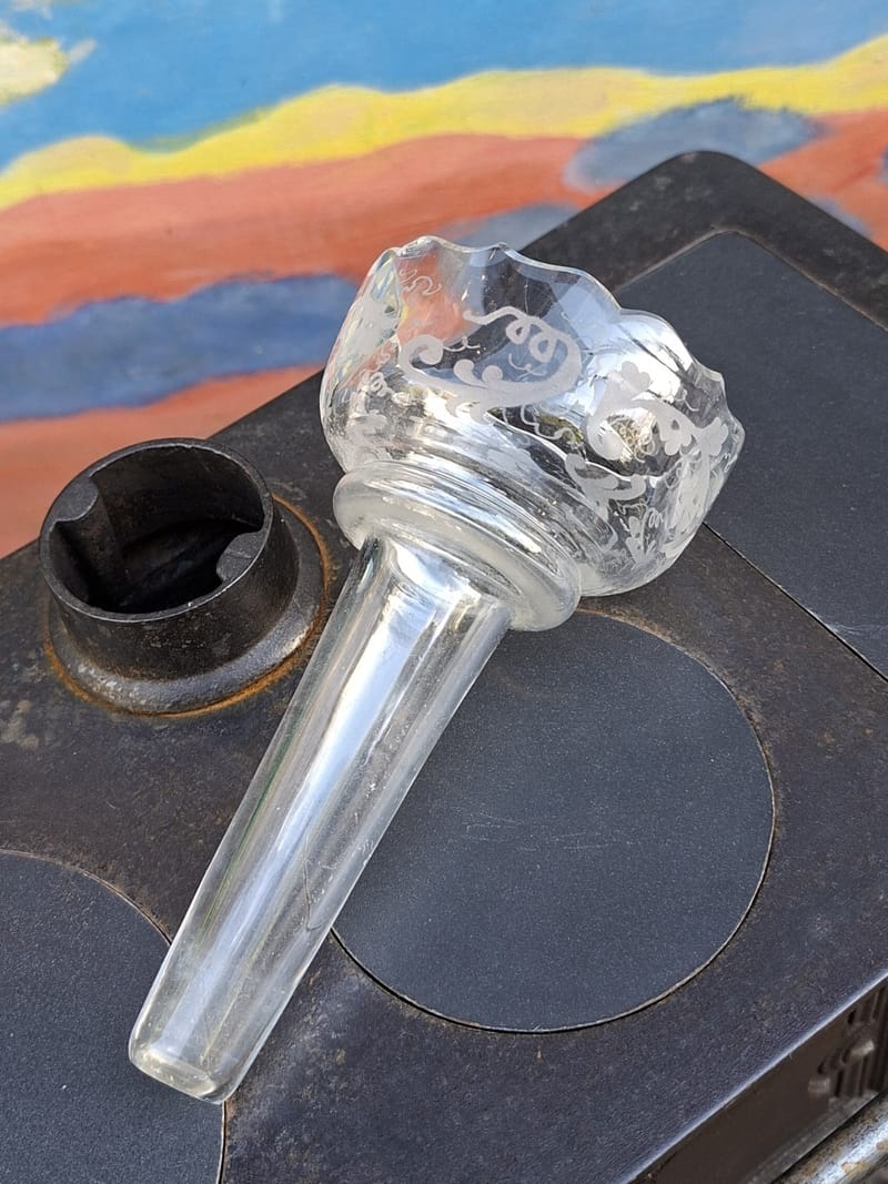 Bouquetière Carrosse Verre Gravé XIX ème siècle