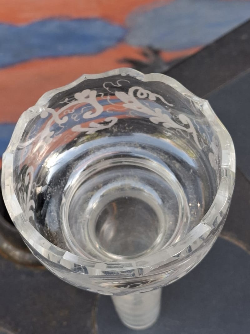 Bouquetière Carrosse Verre Gravé XIX ème siècle — vue 4