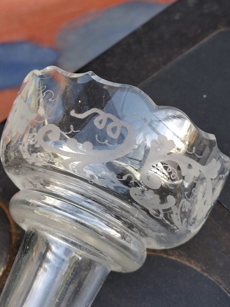 Bouquetière Carrosse Verre Gravé XIX ème siècle — vue 2