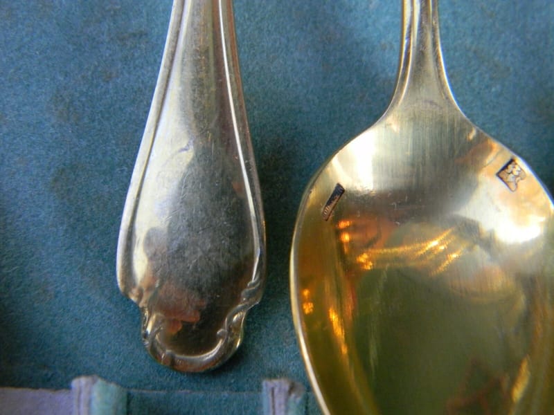 Christofle  Pompadour  Cuillères Moka Argent Doré Silver Silber — vue 4