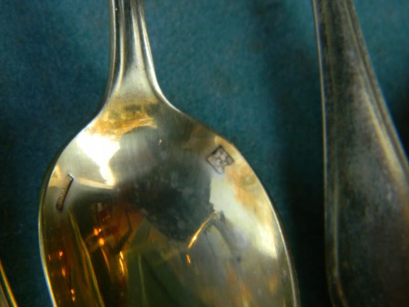 Christofle  Pompadour  Cuillères Moka Argent Doré Silver Silber — vue 3