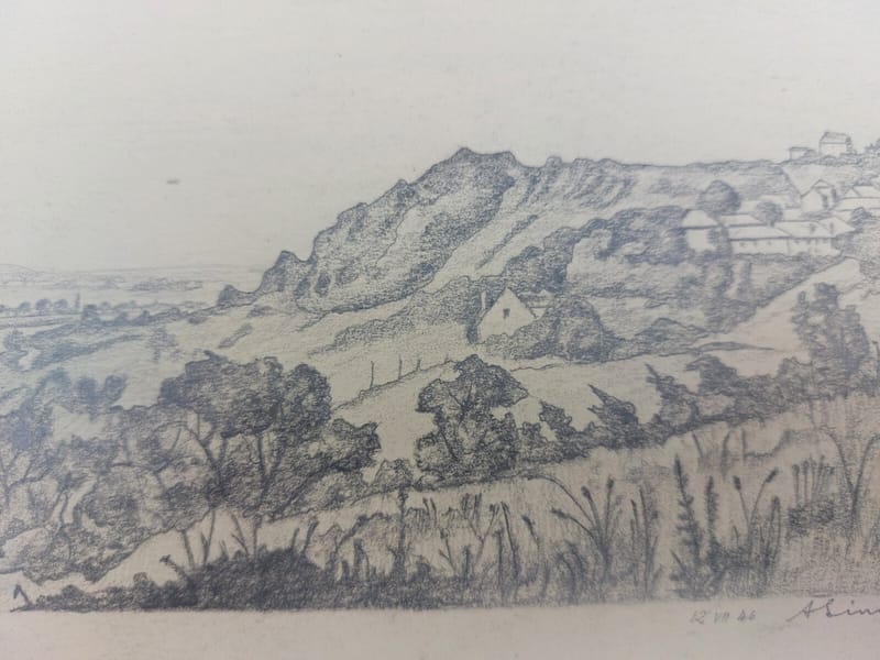 La Moselle Simon 1926-2014 1946 Artiste Lorrain Crayon — vue 5