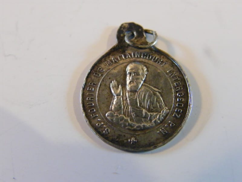 Argent SP Fourier Maitaincourt Argent Massif Médaille Pendentif Silver Silber