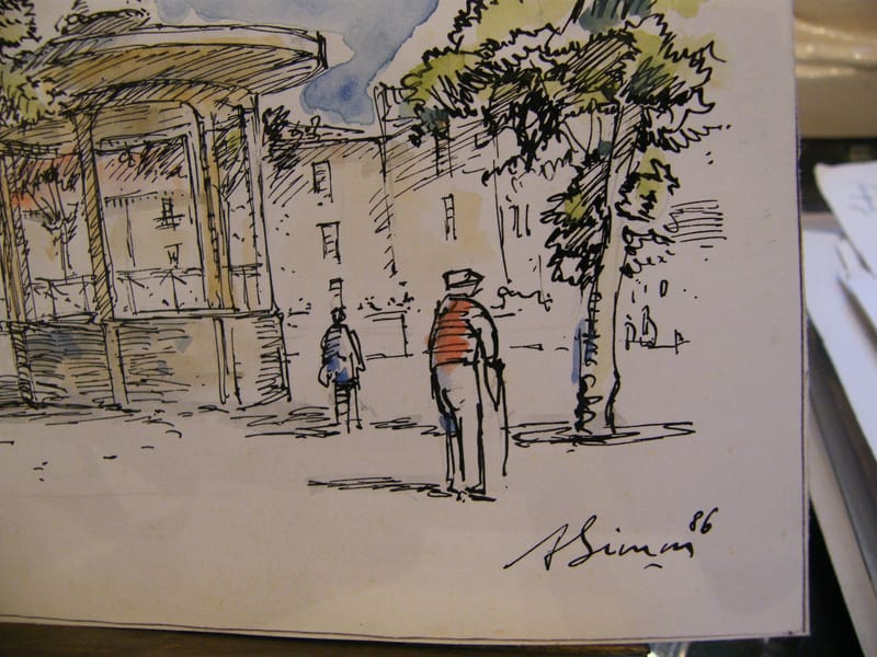 Oraison André Simon 1926-2014 1986 Artiste Lorrain Aquarelle — vue 3
