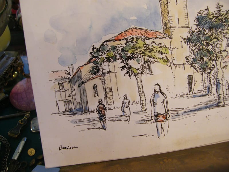 Oraison André Simon 1926-2014 1986 Artiste Lorrain Aquarelle — vue 2