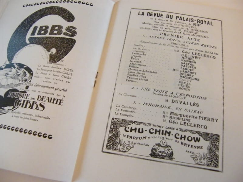 Programme Théâtre Palais Royal Années 20 La revue du palais royal — vue 2