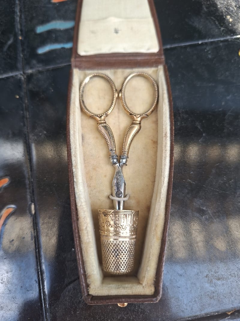 Argent Massif Vermeil Nécessaire Couture Silver Silber