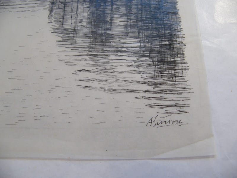 "Encre de Chine sur calque Moselle Metz André Simon 1926-2014 Artiste Lorrain" — vue 3