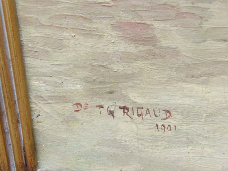 Pierre Gaston Rigaud Huile sur Toile Copie Intérieur de Cathédrale — vue 2