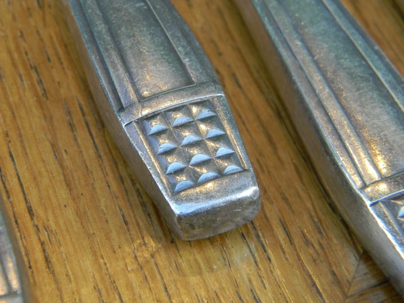 Christofle Art Déco Couteaux Viande Argent Plaqué Alfénide Diamant Silver — vue 3