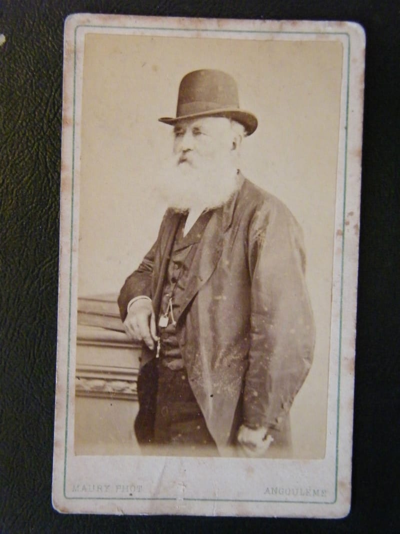 "Photographie Vieil Homme Barbu XIX ème Siècle Maury Angoulême"