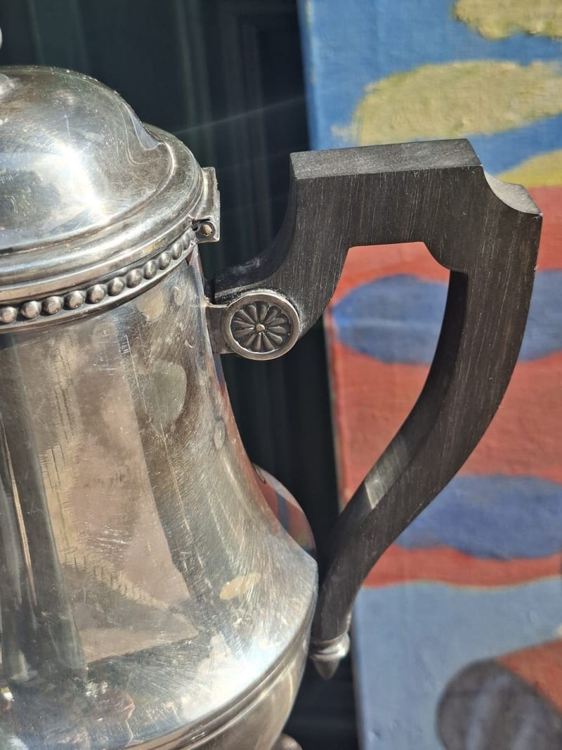 Service Café Thé Argent Plaqué Ercuis Perles Silver Silber — vue 4