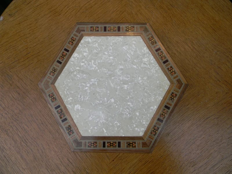 Marqueterie Boite hexagonale travail syrien — vue 2