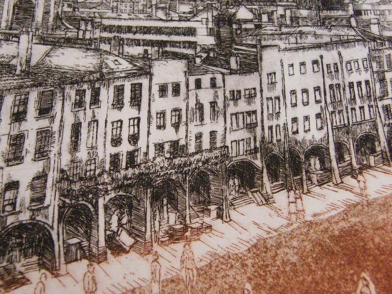 Metz Place St Louis A Simon (1926-2014) Artiste Lorrain 1990 Eau Forte — vue 3
