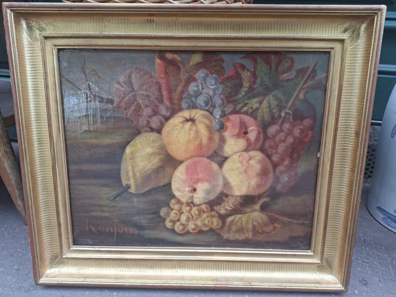Ronjon Huile Toile Nature Morte Fruits d'automne