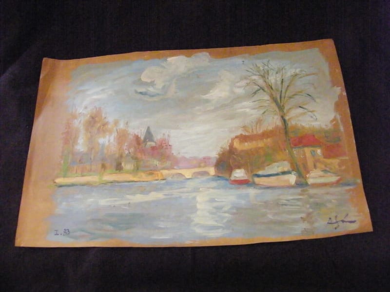 Vue de Metz André Simon 1926-2014 1983 Artiste Lorrain Huile sur Papier
