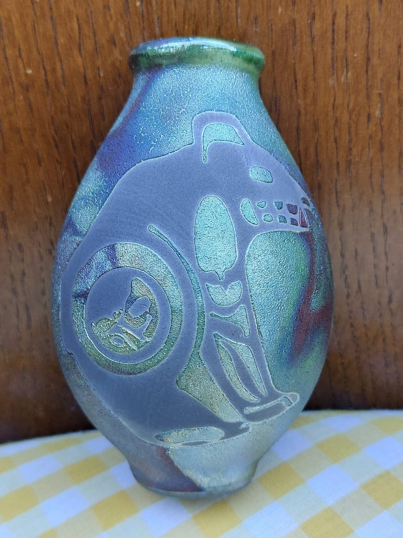 Stephen Roy Vase Céramique Raku Amérindien