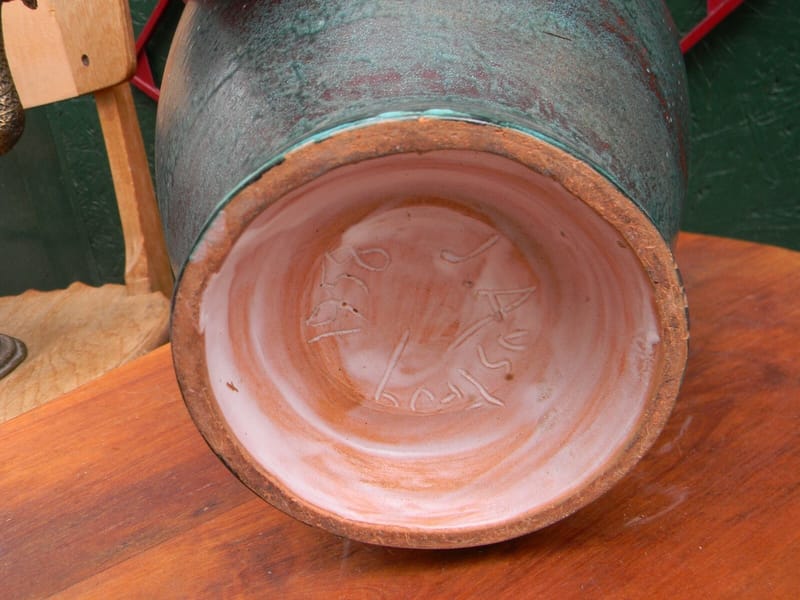 Jean Austruy Céramique Vase Africaniste Scarifié 1958 France Signé — view 7 of 10