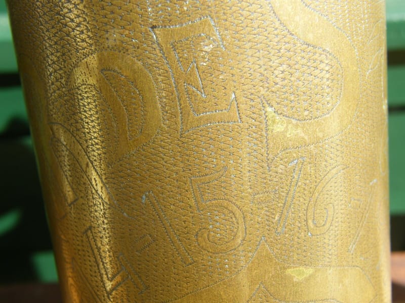 Vase Obus Artisanat Tranchée Trench Art St Quentin 1914 1918 Poilus — vue 3