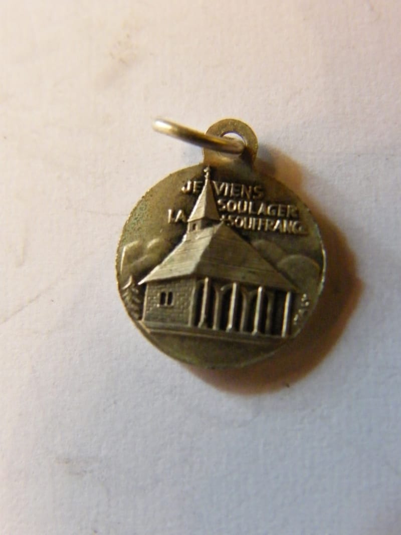 Médaille Pendentif Notre Dame de Banneux Argent Plaqué Silver Silber Ancienne"