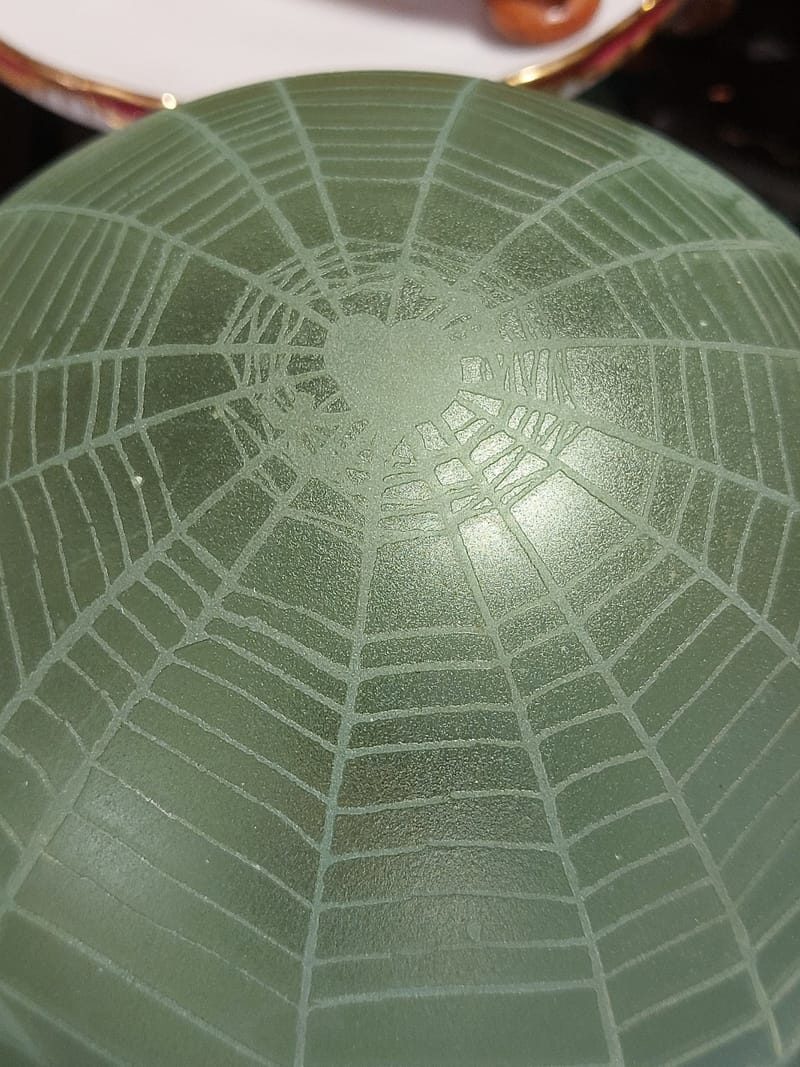 Globe Suspension Dégagé Acide Mûrier Toile Araignée Verte — vue 2