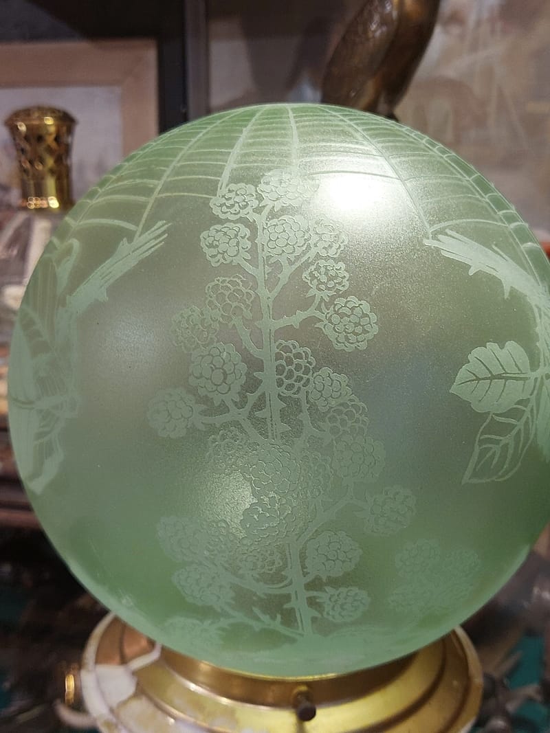 Globe Suspension Dégagé Acide Mûrier Toile Araignée Verte — vue 3