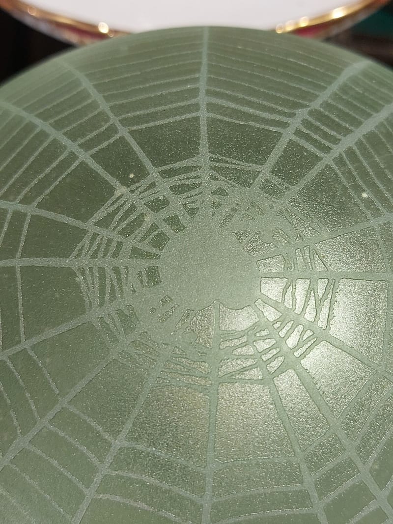 Globe Suspension Dégagé Acide Mûrier Toile Araignée Verte — vue 5