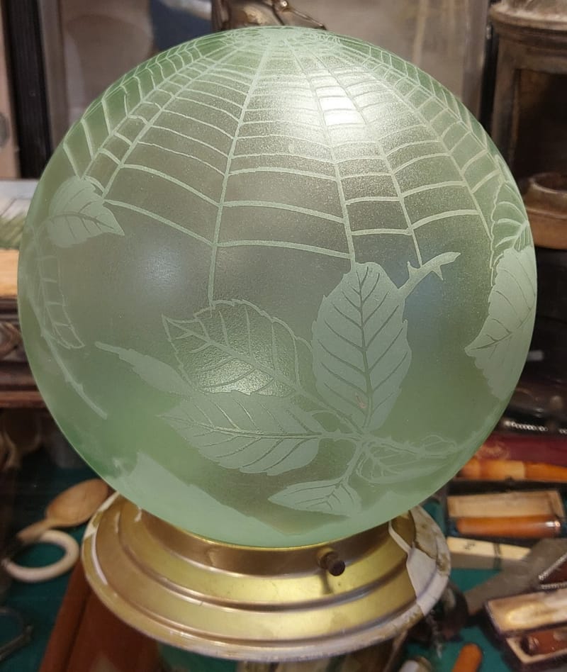 Globe Suspension Dégagé Acide Mûrier Toile Araignée Verte