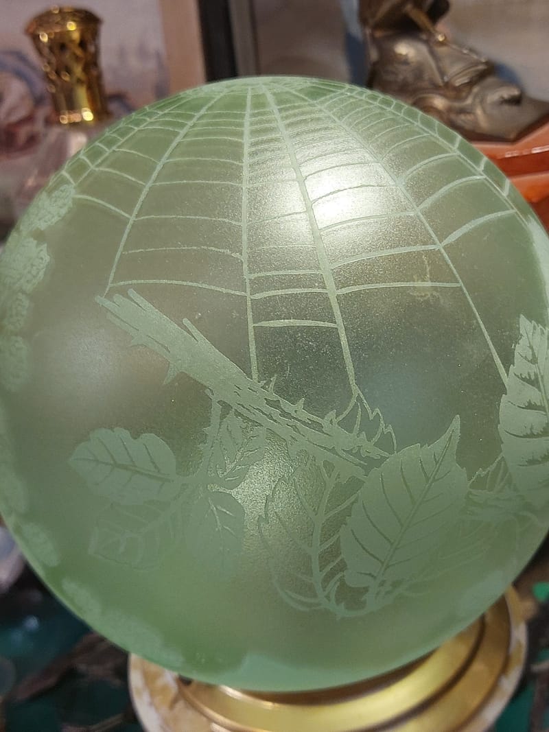 Globe Suspension Dégagé Acide Mûrier Toile Araignée Verte — vue 4