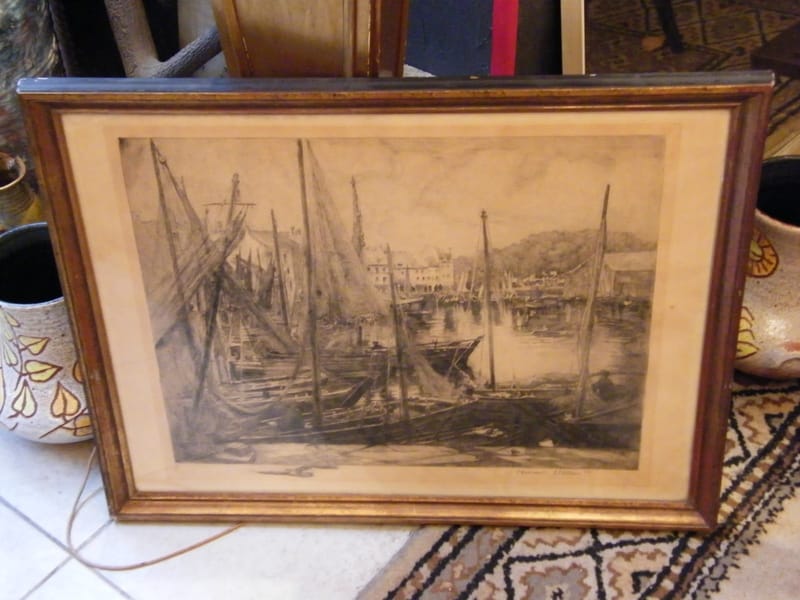 Port Palais Morbihan Lithographie Edouard Léon 1882 1969 1934 N°11/60