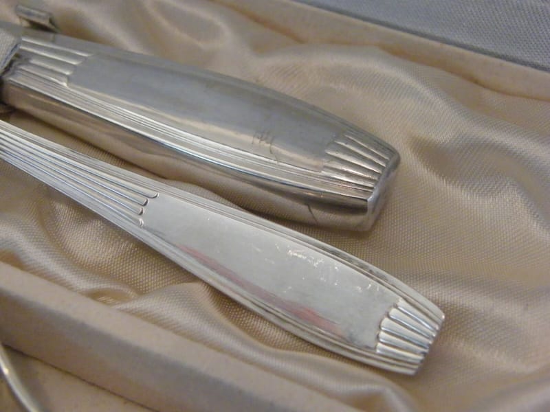 Christofle  Lanel Fourchettes à Gâteau Pelle Argent Plaqué Modèle Cirta Saigon — vue 4