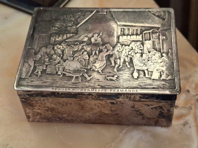 Boite Bijoux Argent Plaqué Tenier's Kermesse Flamande Silver Silber