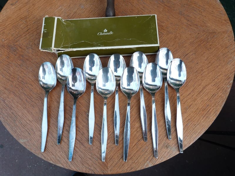 Christofle Orly Cuillères Soupe Modèle Orly Sabatini Argent Plaqué Silver Silber