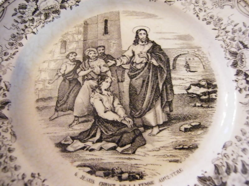 Choisy le Roi Hautin & Boulenger Assiette Parlante Jesus et Femme adultère — vue 2