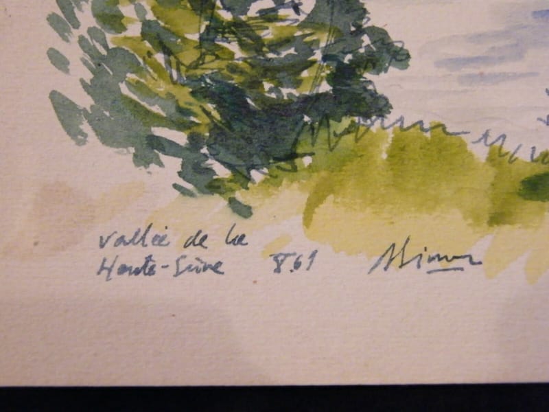 Vallée Haute Seine André Simon 1926-2014 1961 Artiste Lorrain Aquarelle — vue 2