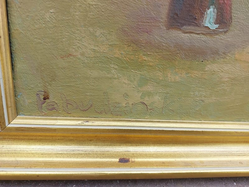 Przemysław PABUDZIŃSKI Huile sur Toile Nature Morte aux Chrysanthèmes 1977 — vue 5