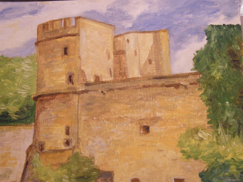 Metz Porte des Allemands André Simon 1926-2014 Artiste Lorrain 1995 Huile Papier