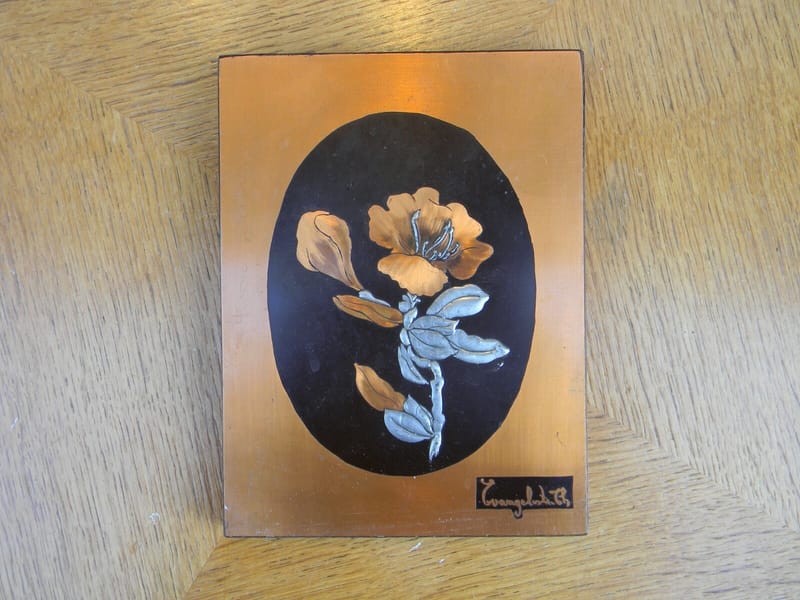 Tableau Marqueterie Cuivre étain Atelier Art Evangelisti